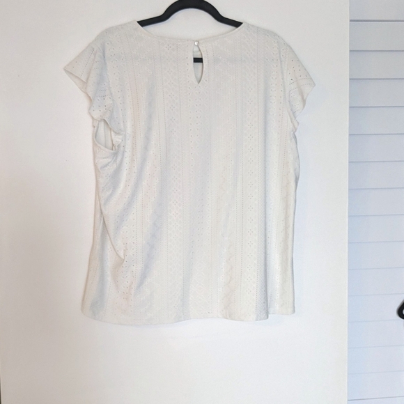 Adrianna Papell White Eyelet Top - Picture 5 of 7